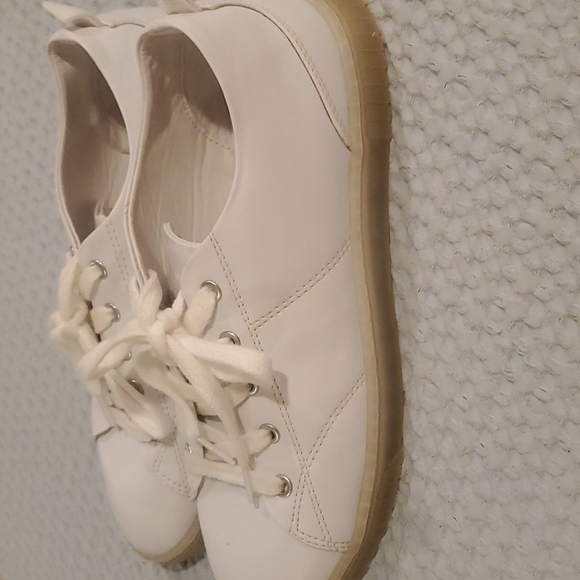 Zara White Leather Low Top Sneakers Size 39 (#7) - Picture 3 of 8